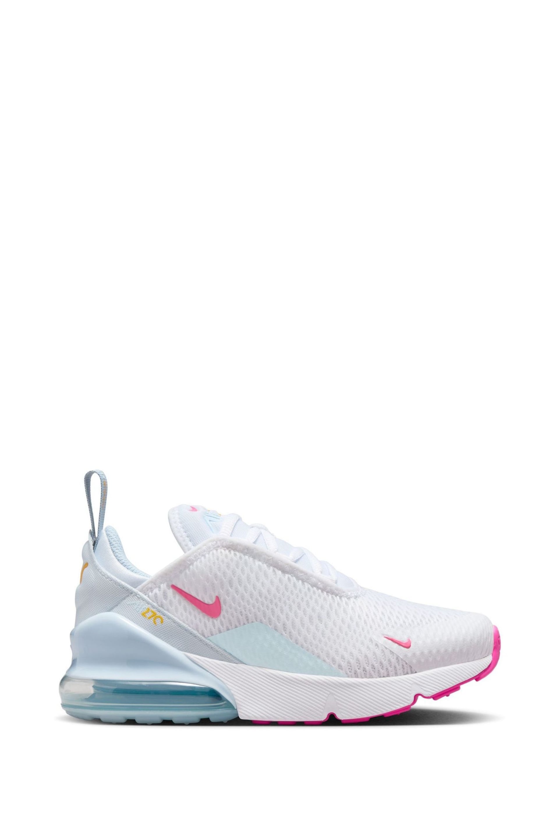 Nike White/Pink Air Max 270 Little Kids' Shoe - Image 1 of 8