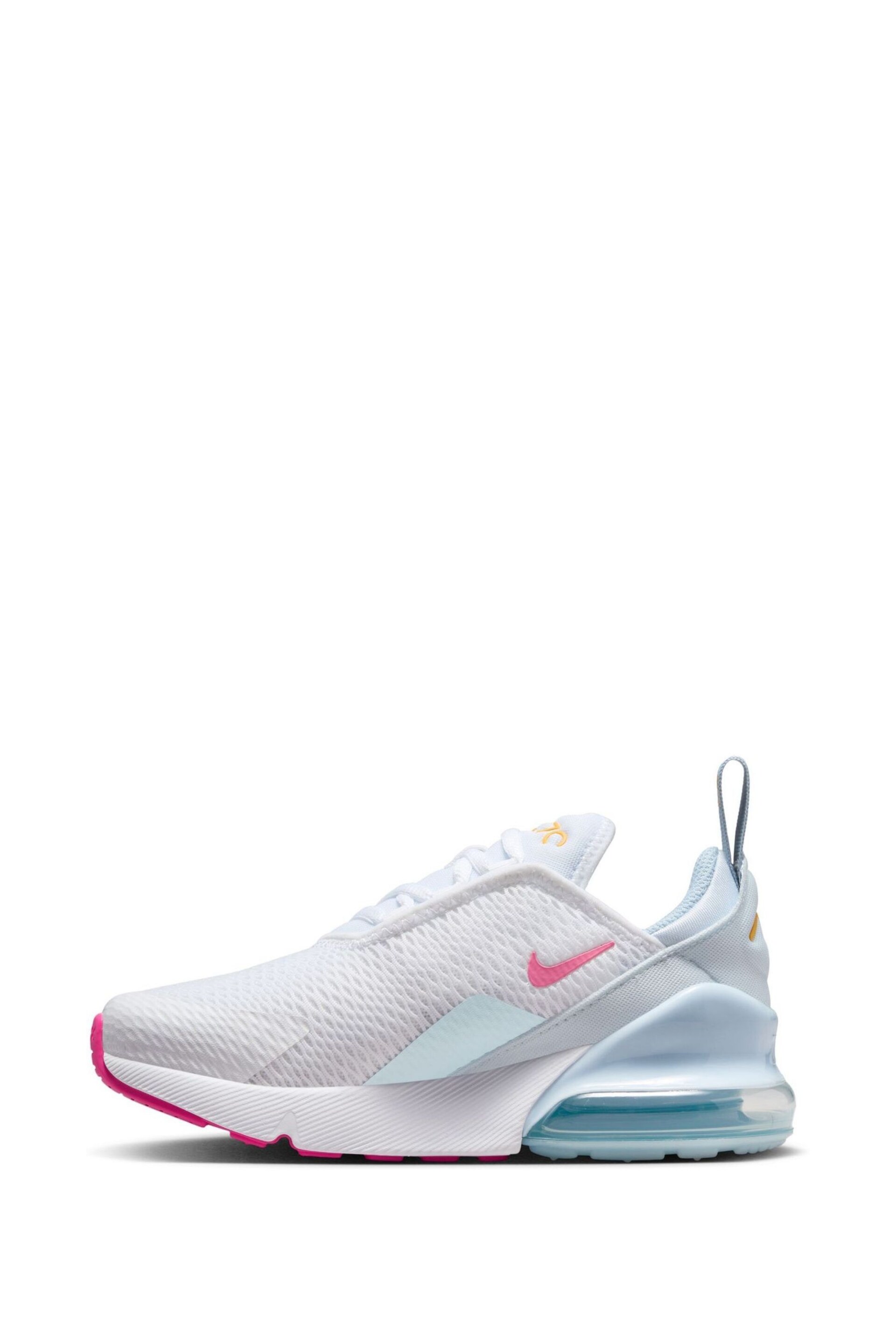 Nike White/Pink Air Max 270 Little Kids' Shoe - Image 2 of 8