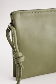 Sage Green Leather Cross-Body Bag - Image 6 of 7