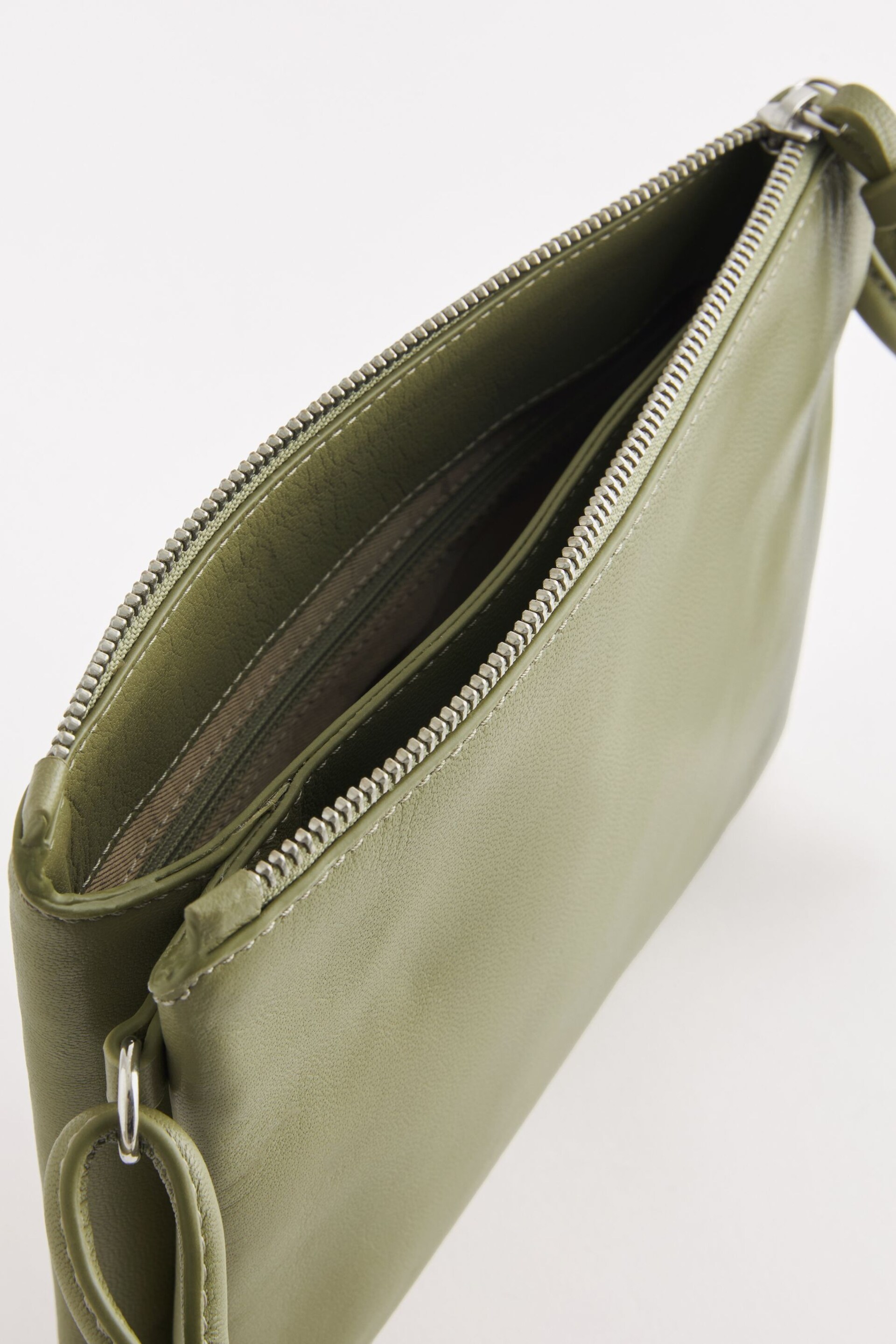 Sage Green Leather Cross-Body Bag - Image 7 of 7