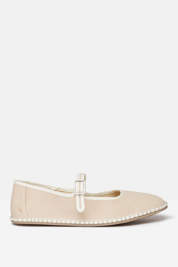 Joules Maddison Neutral Canvas Mary Jane Shoes - Image 1 of 6