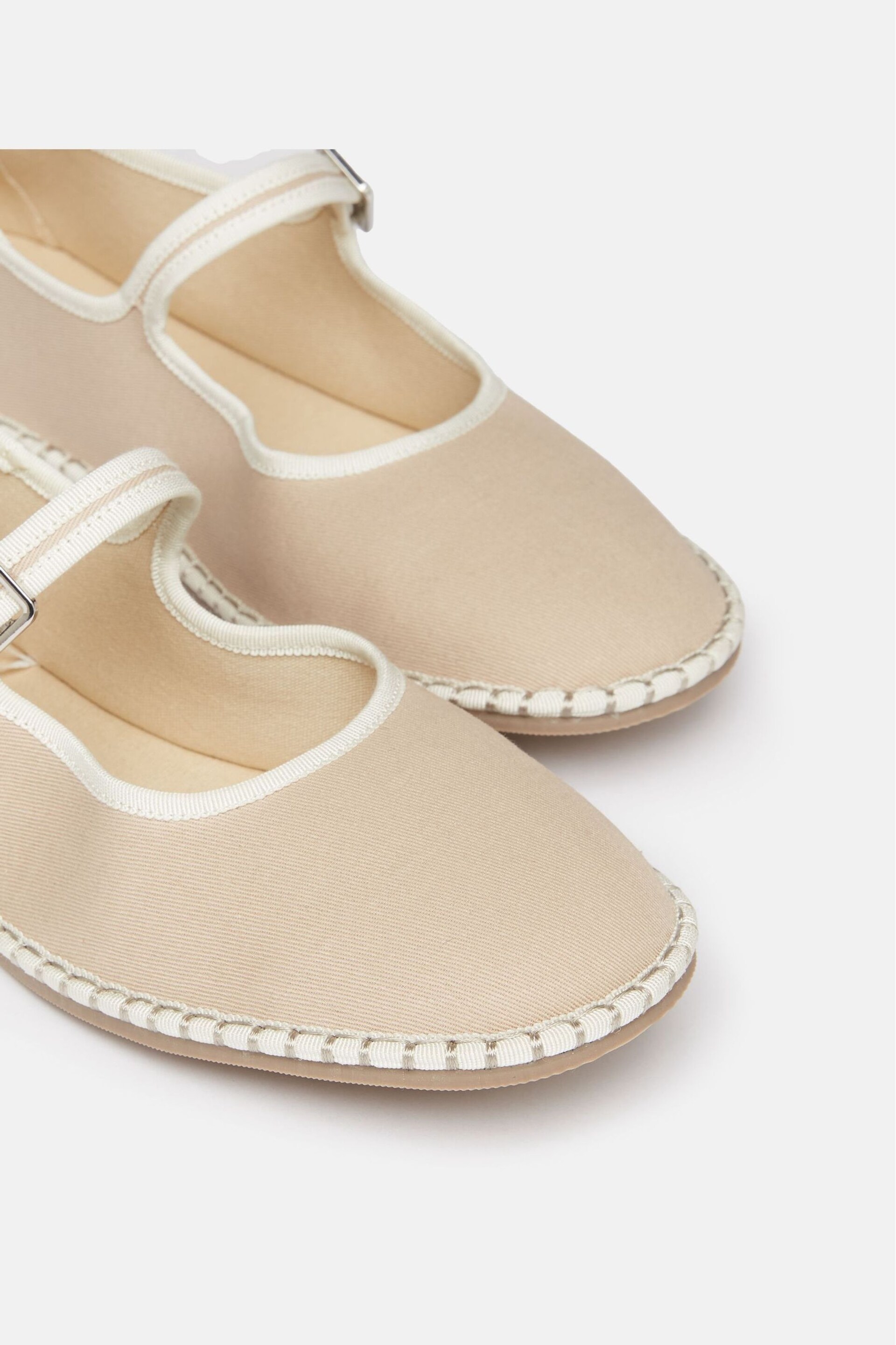 Joules Maddison Neutral Canvas Mary Jane Shoes - Image 5 of 6