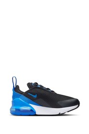 Nike Black/Blue Air Max 270 Junior Trainers - Image 3 of 10