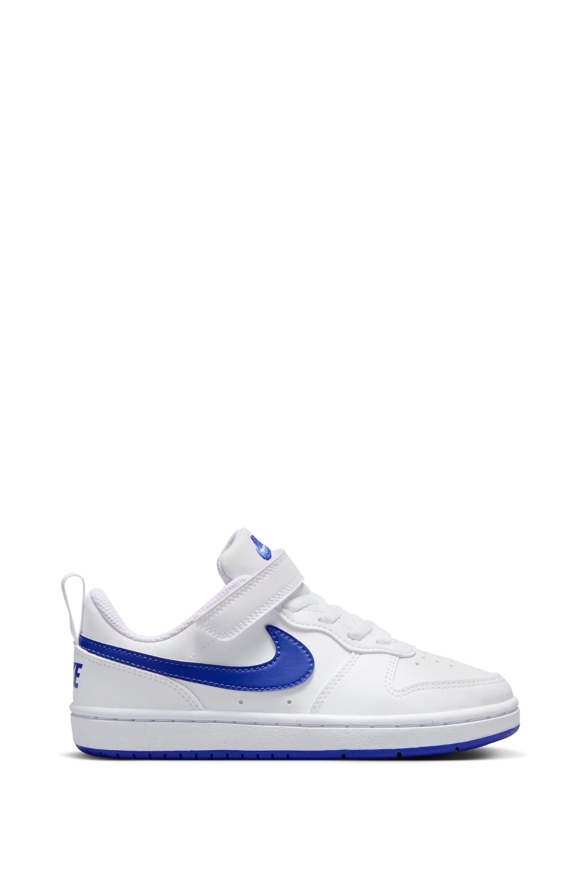 Nike White/Blue Junior Court Borough Low Recraft Trainers - Image 1 of 12