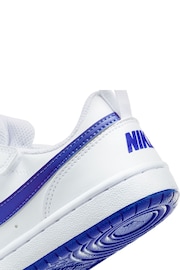 Nike White/Blue Junior Court Borough Low Recraft Trainers - Image 12 of 12