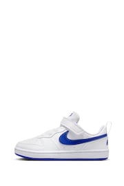 Nike White/Blue Junior Court Borough Low Recraft Trainers - Image 3 of 12