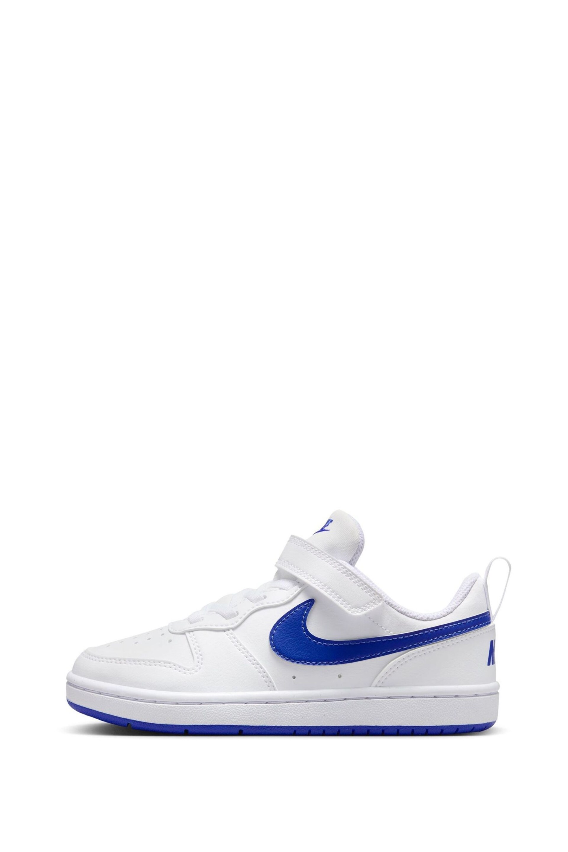 Nike White/Blue Junior Court Borough Low Recraft Trainers - Image 3 of 12