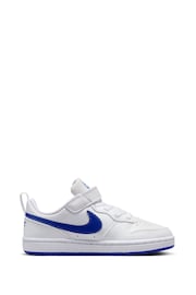 Nike White/Blue Junior Court Borough Low Recraft Trainers - Image 4 of 12