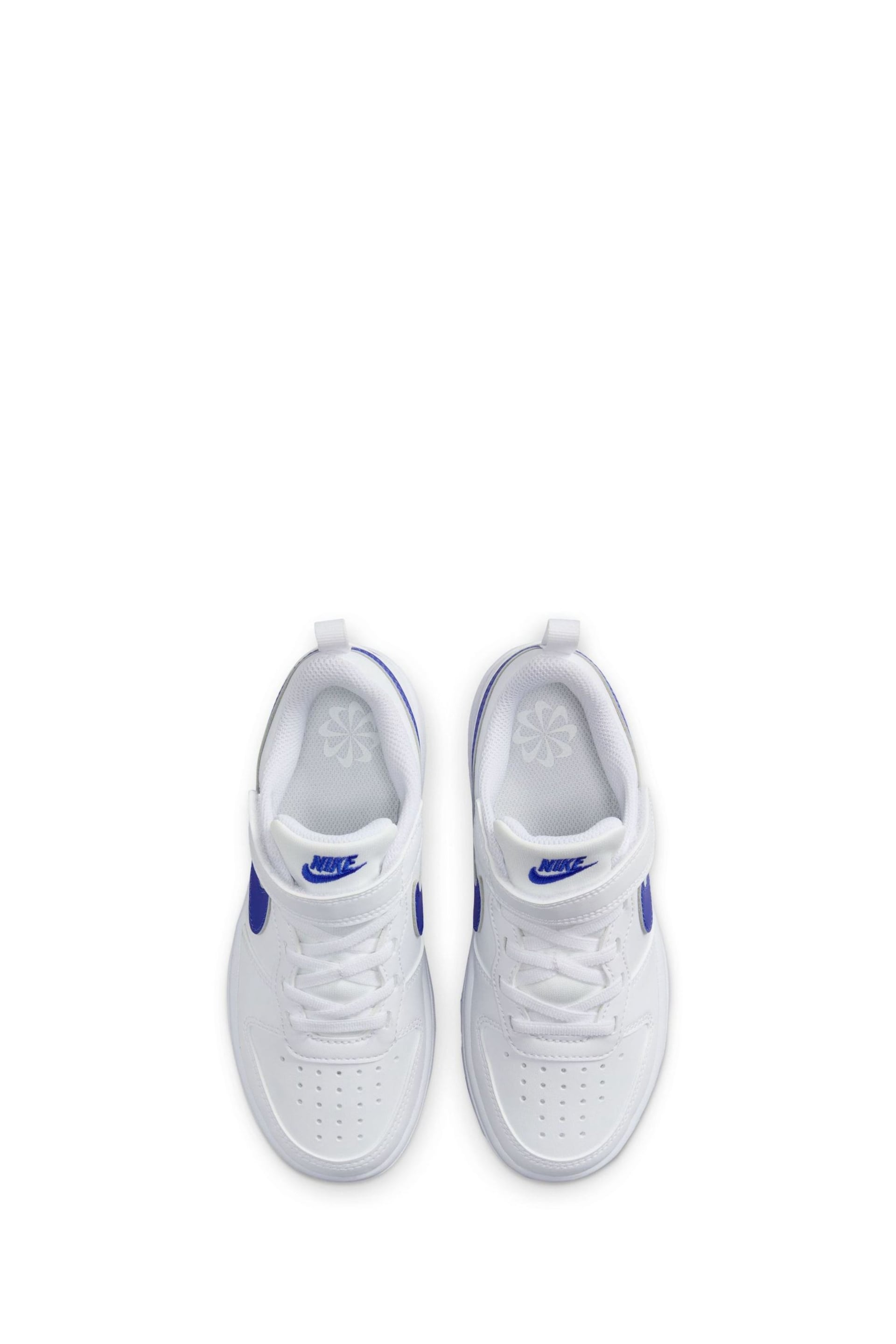Nike White/Blue Junior Court Borough Low Recraft Trainers - Image 8 of 12