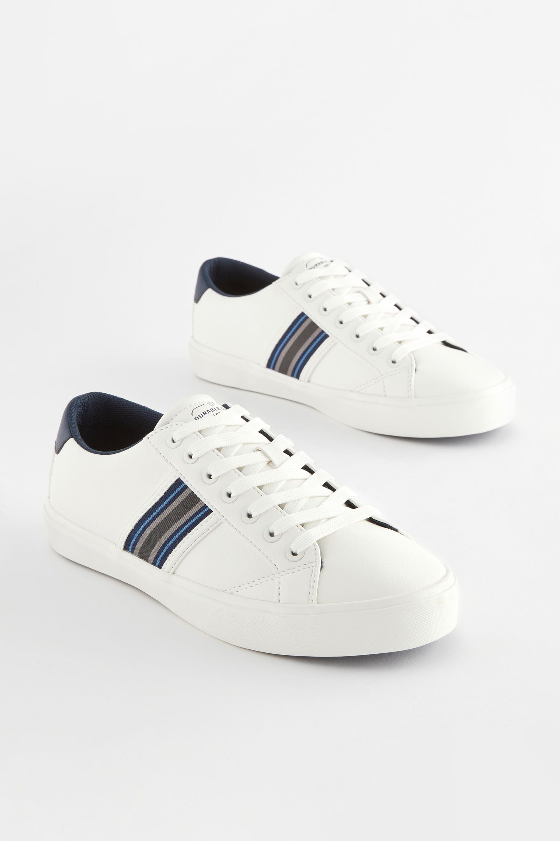 White Side Stripe Trainers - Image 1 of 6