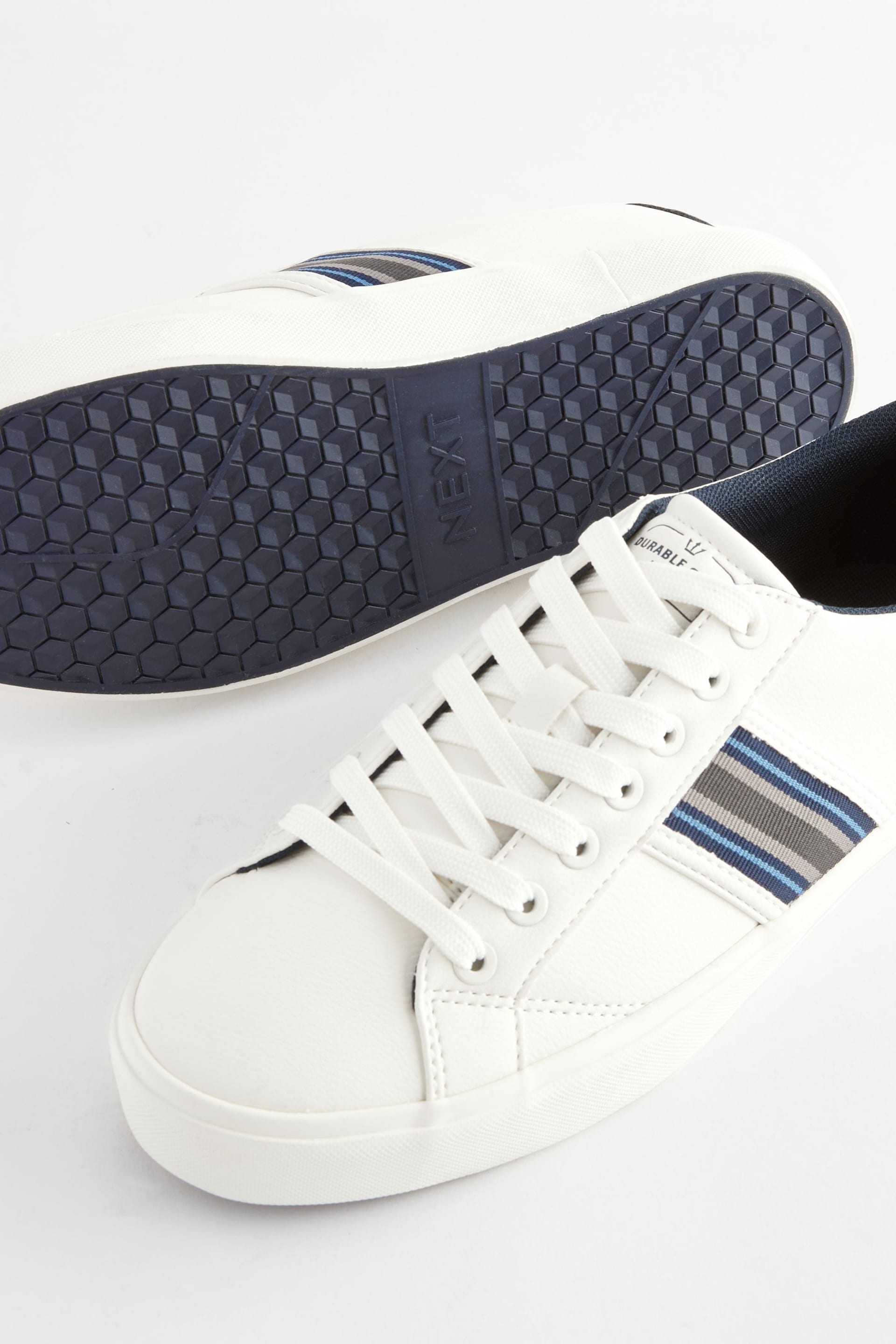 White Side Stripe Trainers - Image 3 of 6
