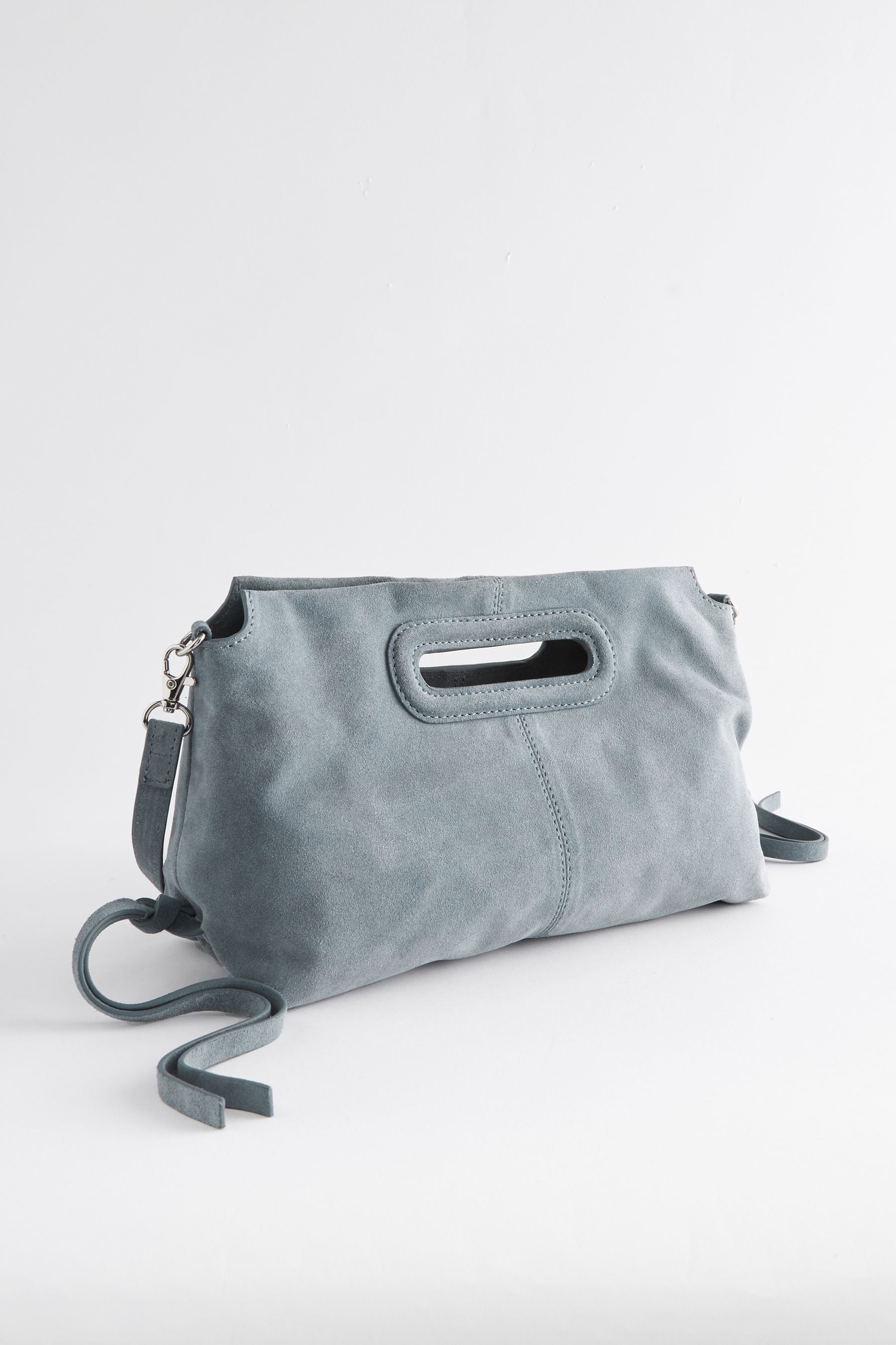 Grey suede clutch bag outlet