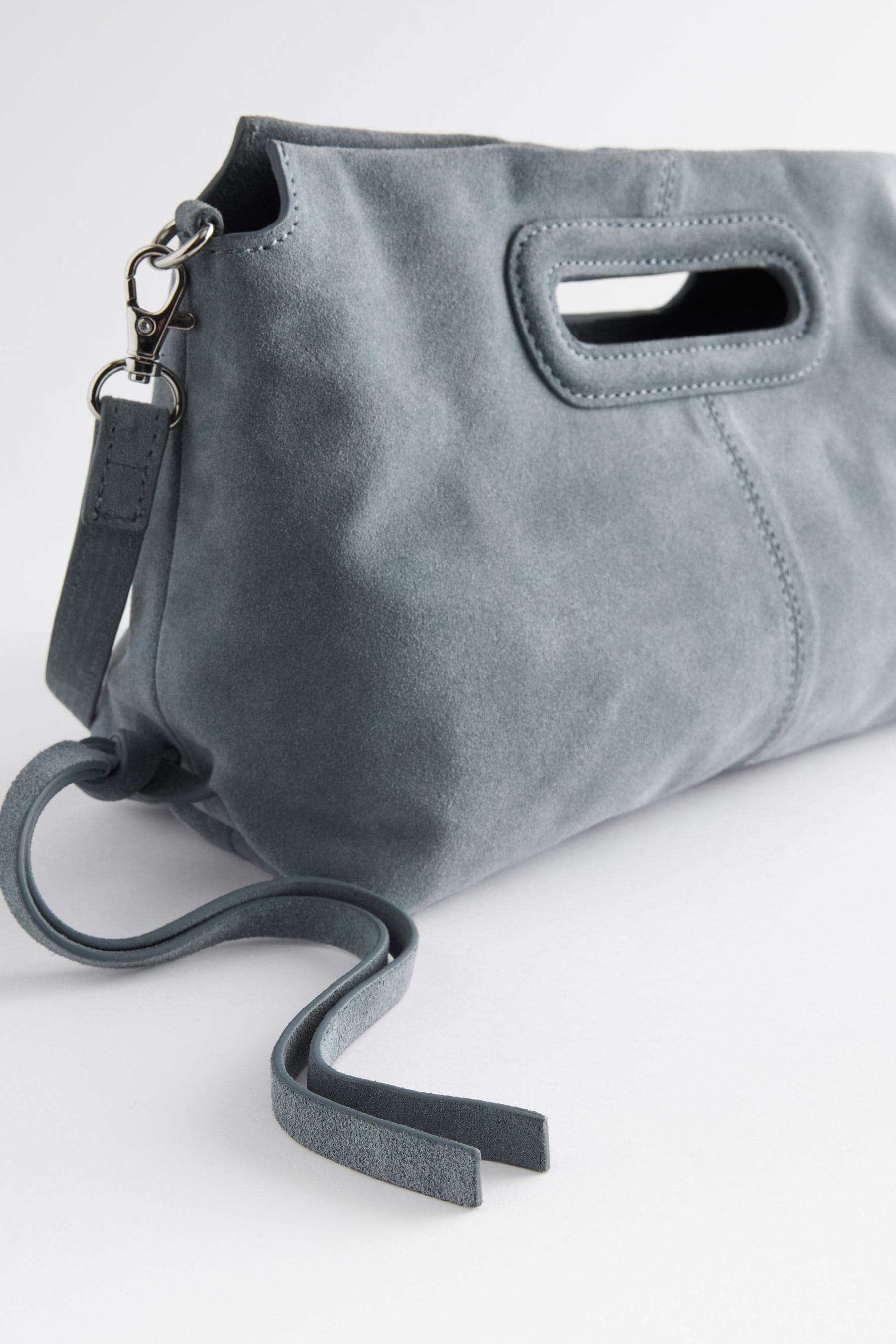 Buy Blue Suede Clutch Bag from Next Luxembourg