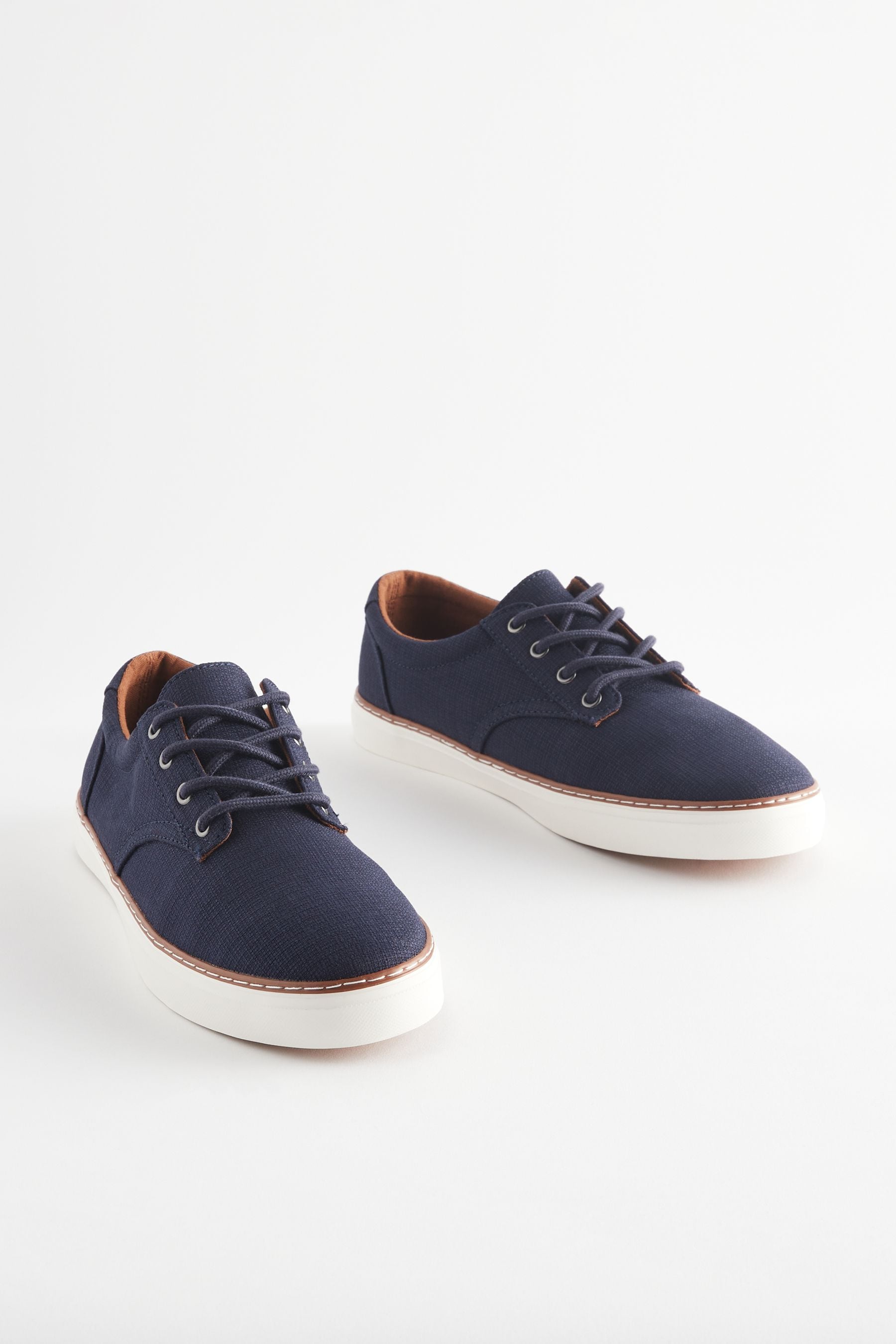 Blue canvas trainers hot sale