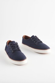 Navy Canvas Derby Trainers - Image 1 of 5