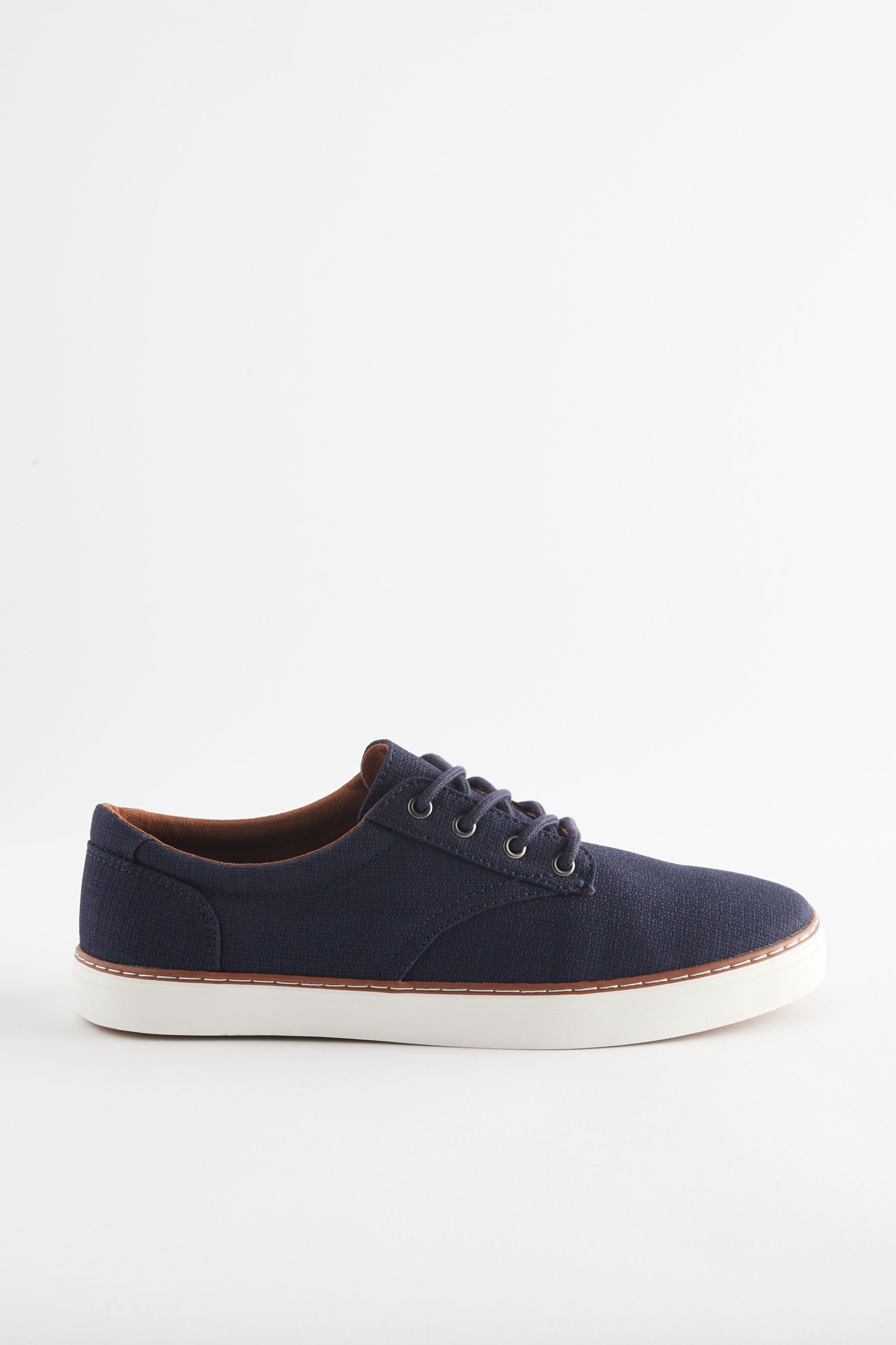 Navy Canvas Derby Trainers - Image 2 of 5