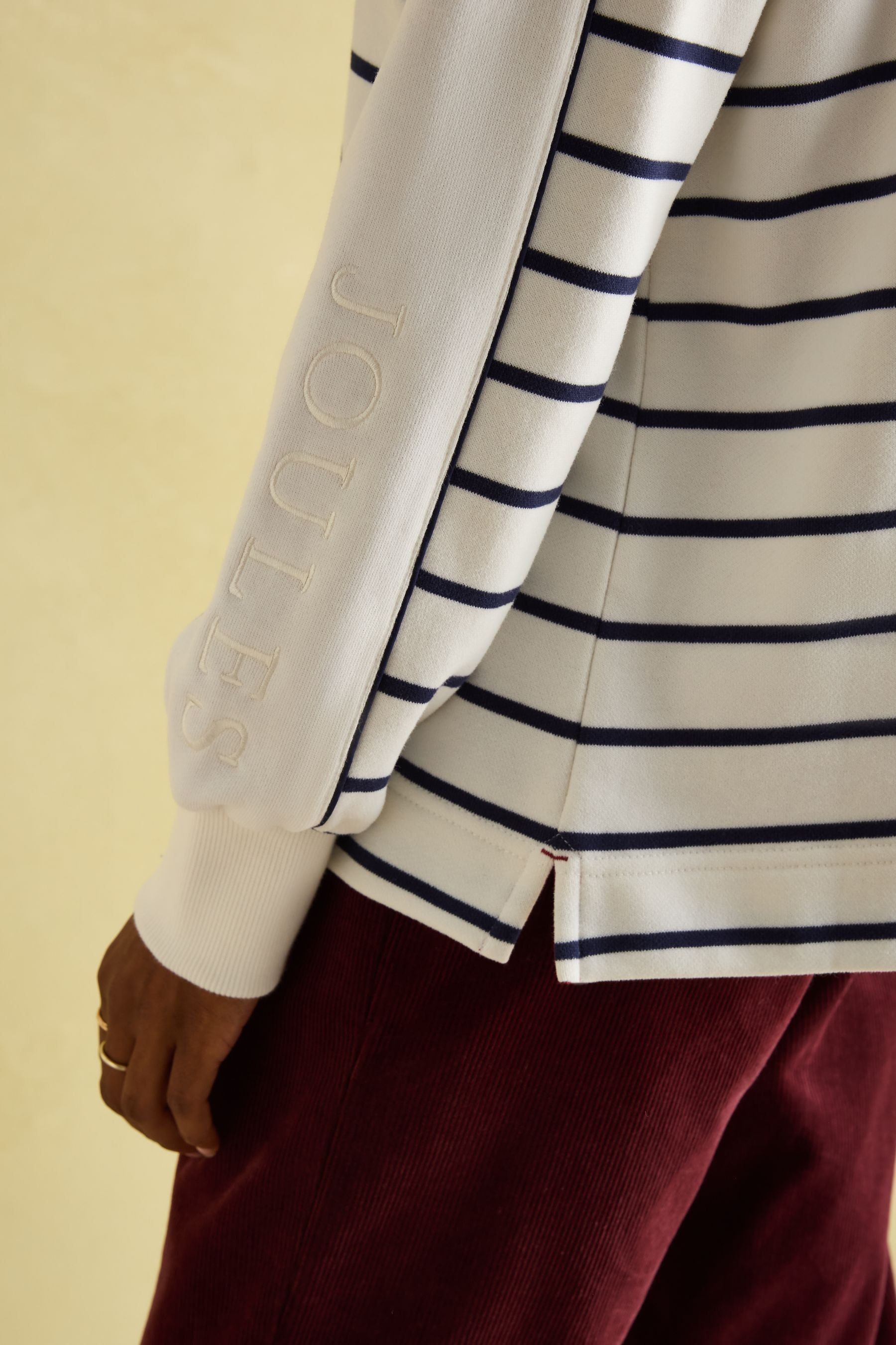 Buy Joules Southwold Navy Button Down Striped Sweatshirt from Next Luxembourg