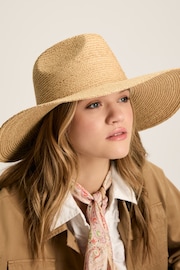 Joules Seville Natural Straw Fedora Hat - Image 3 of 7