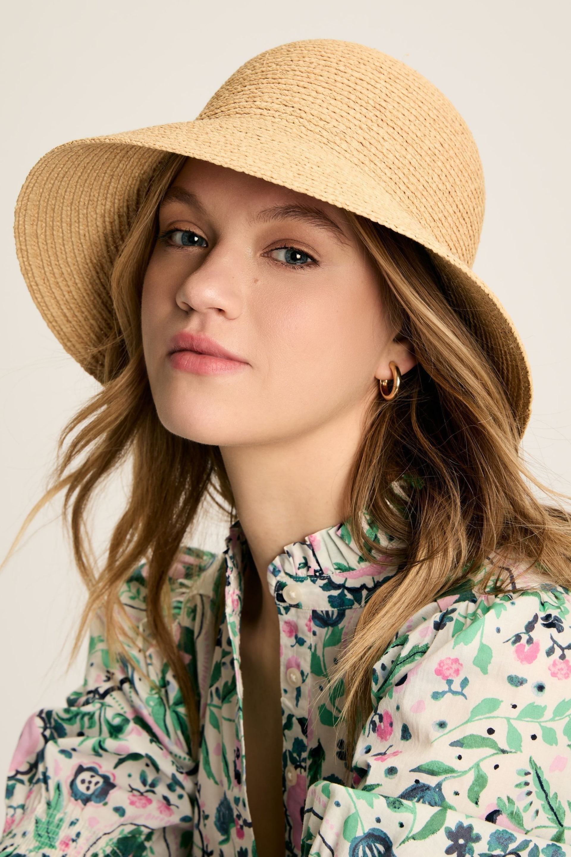 Joules Albany Natural Straw Cloche Hat - Image 3 of 5