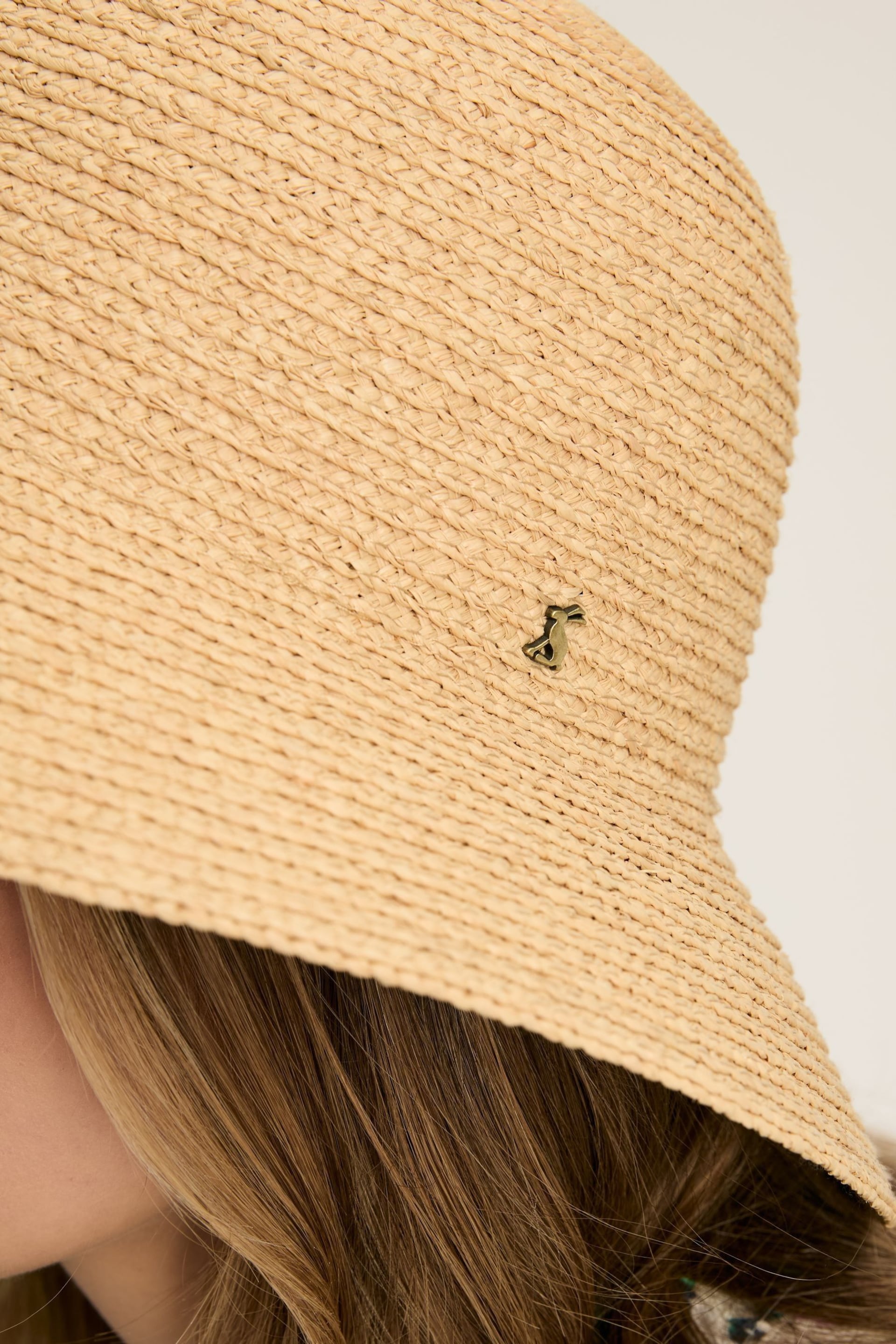 Joules Albany Natural Straw Cloche Hat - Image 4 of 5