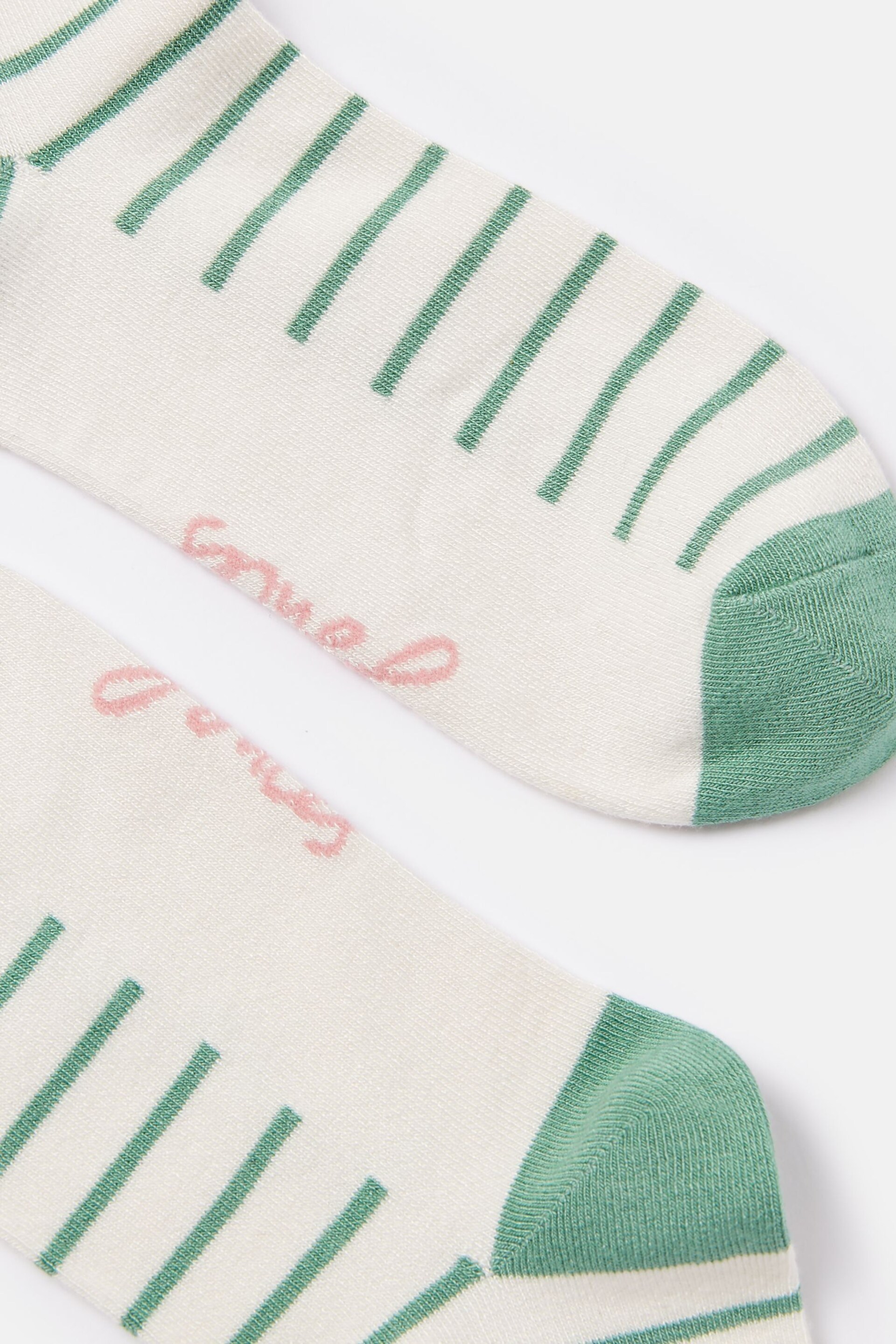 Joules Embroidered Green/White Ankle Socks - Image 2 of 3