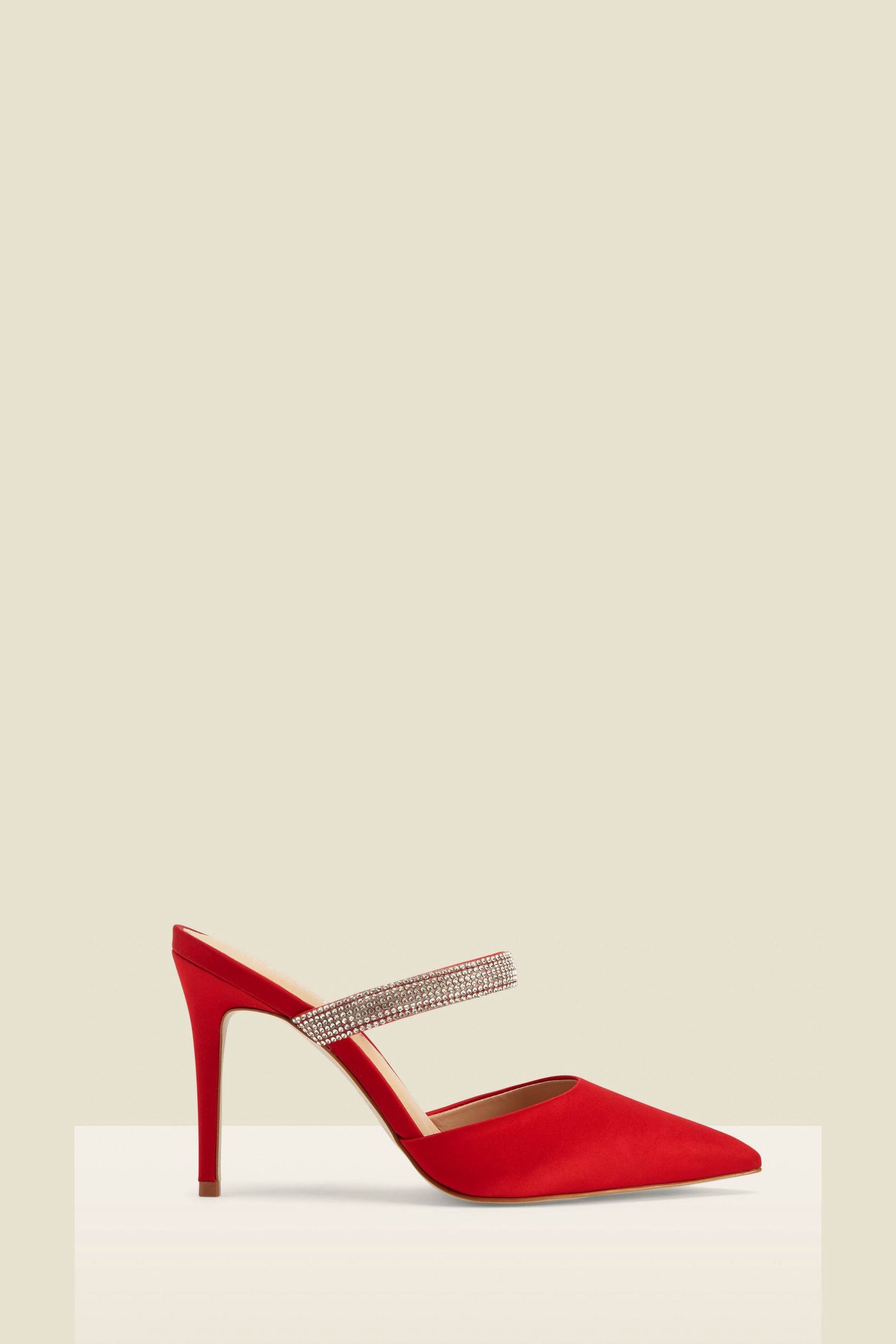 Red satin mules discount