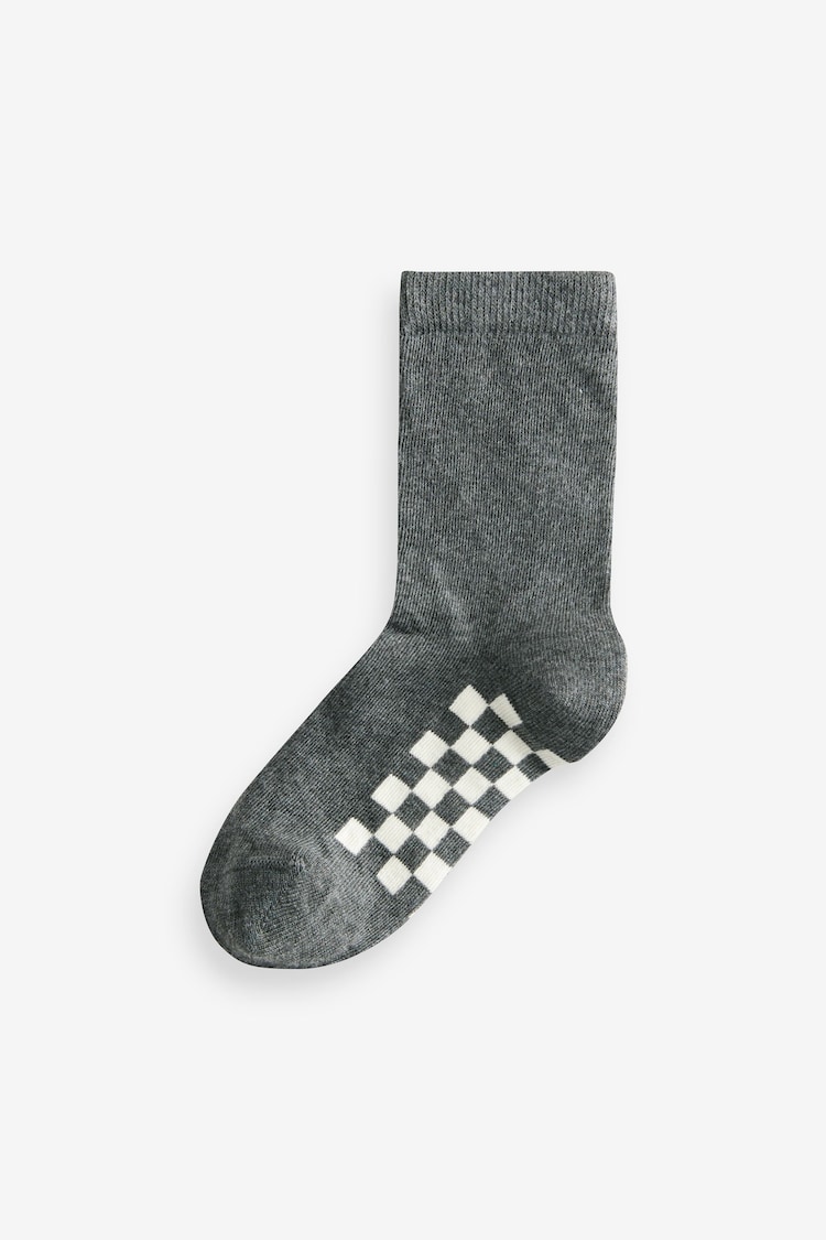 Grey Checkerboard Cotton Rich Socks 7 Pack - Image 2 of 8