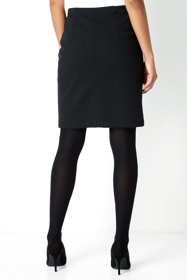 Roman Black Short Textured Jersey Skirt - Image 2 of 3