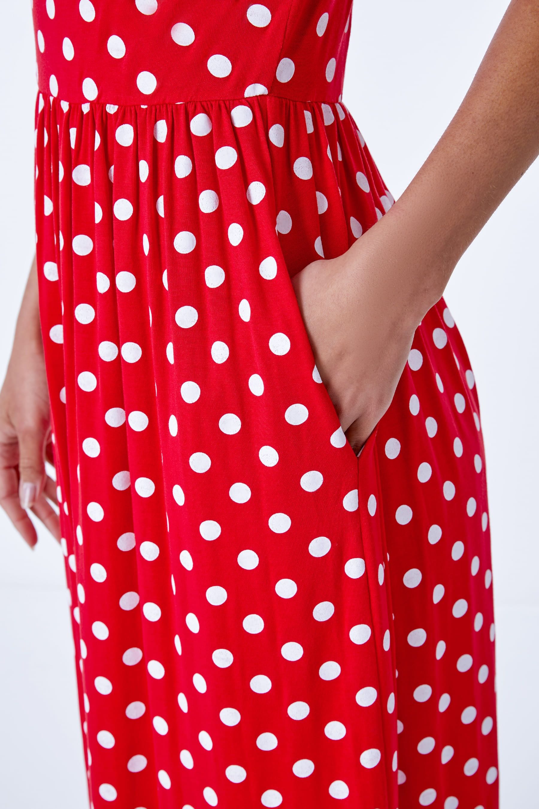 Buy Roman Red Stretch Jersey Spot Maxi Dress from the Next UK online shop