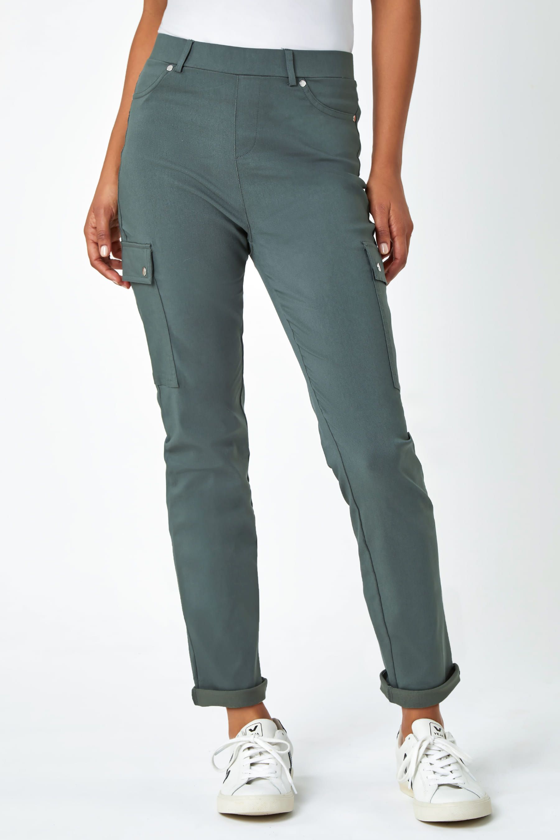 Stretch cargo trousers womens 2025