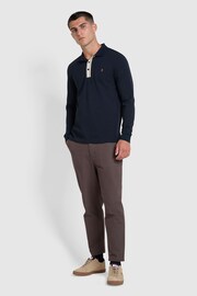Farah Blue Drexler Long Sleeve Polo  Shirt - Image 3 of 5