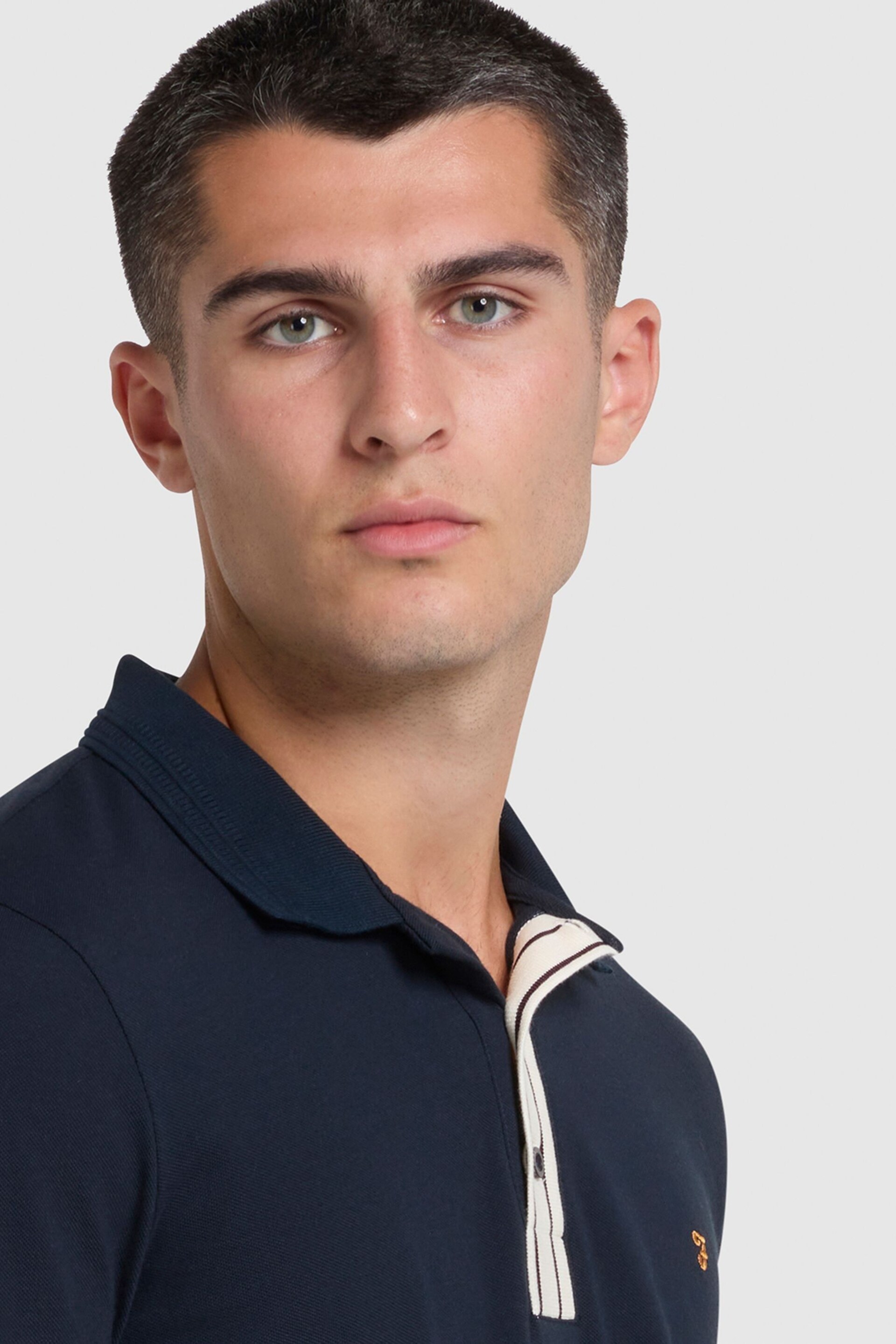 Farah Blue Drexler Long Sleeve Polo  Shirt - Image 4 of 5