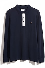 Farah Blue Drexler Long Sleeve Polo  Shirt - Image 5 of 5