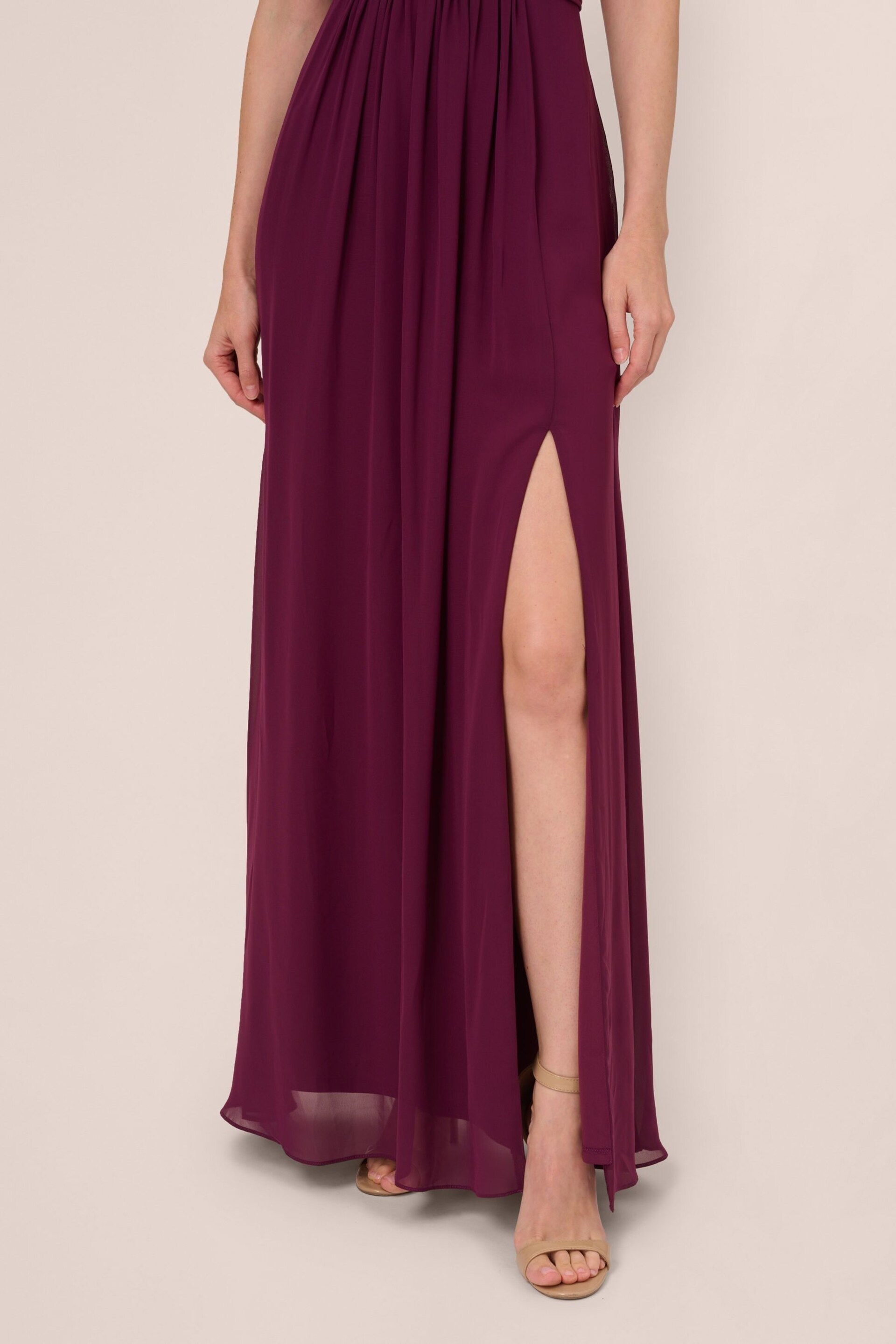 Adrianna Papell One Shoulder Chiffon Gown - Image 5 of 7