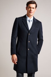 Ted Baker Blue Rueby Wool Blend City Coat - Image 1 of 6