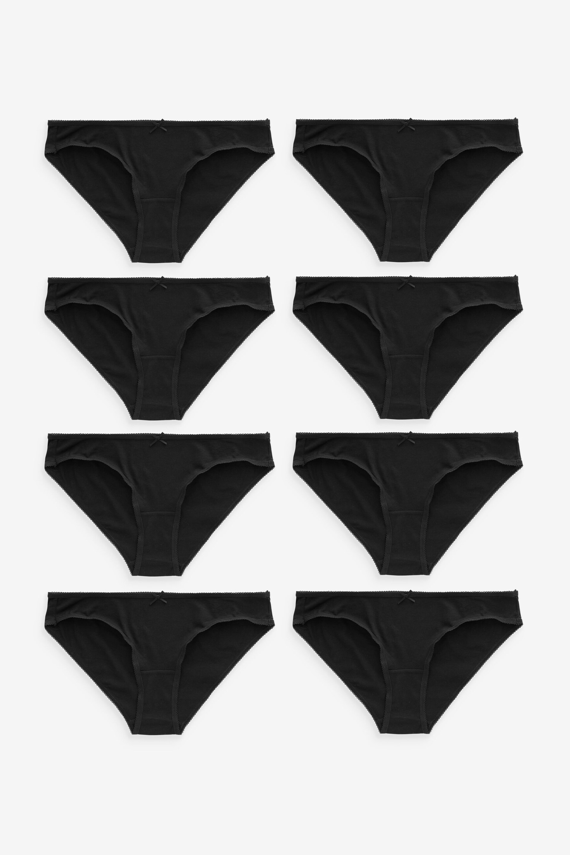 Black Bikini Cotton Rich Knickers 8 Pack - Image 1 of 5