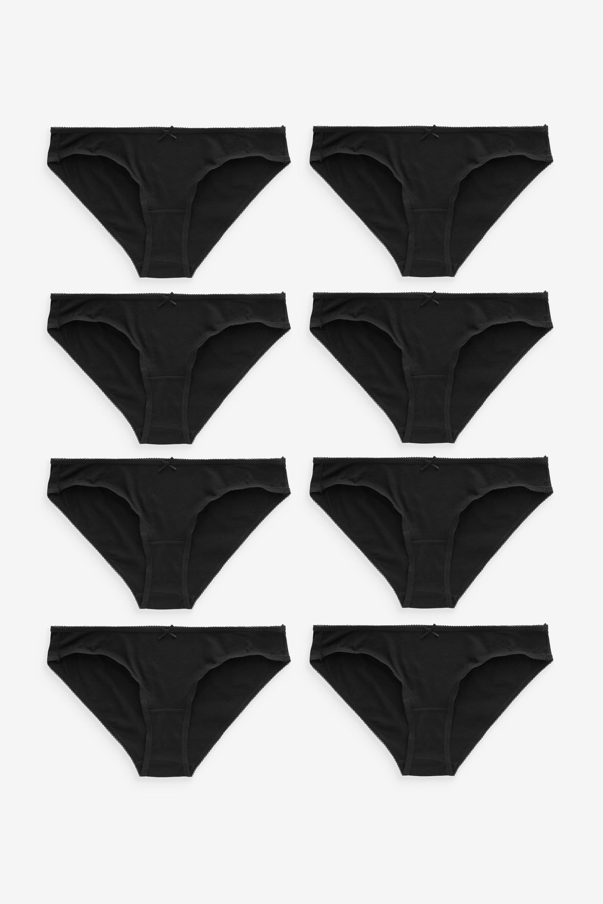 Black Bikini Cotton Rich Knickers 8 Pack - Image 4 of 5