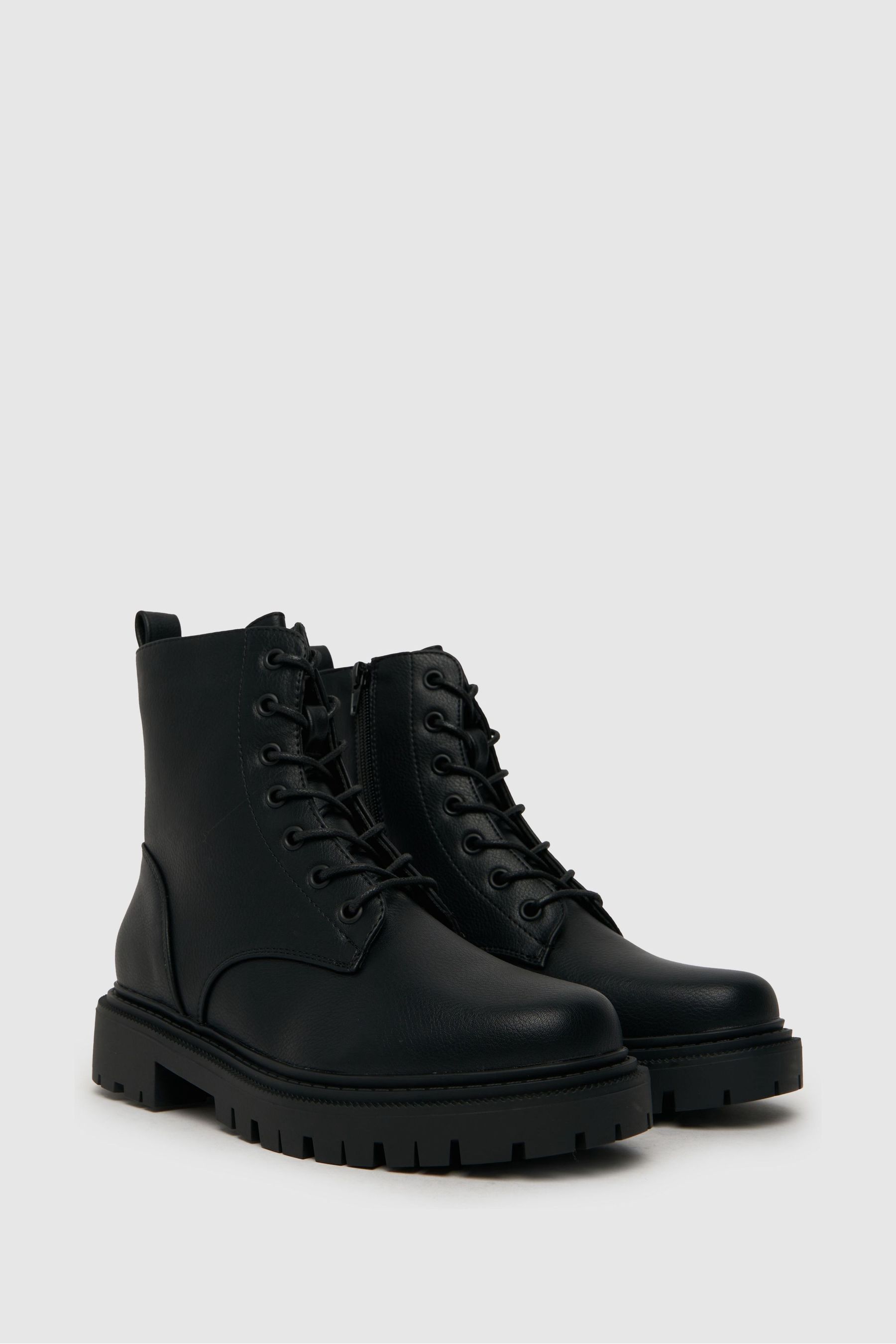 Lace up black bootie top