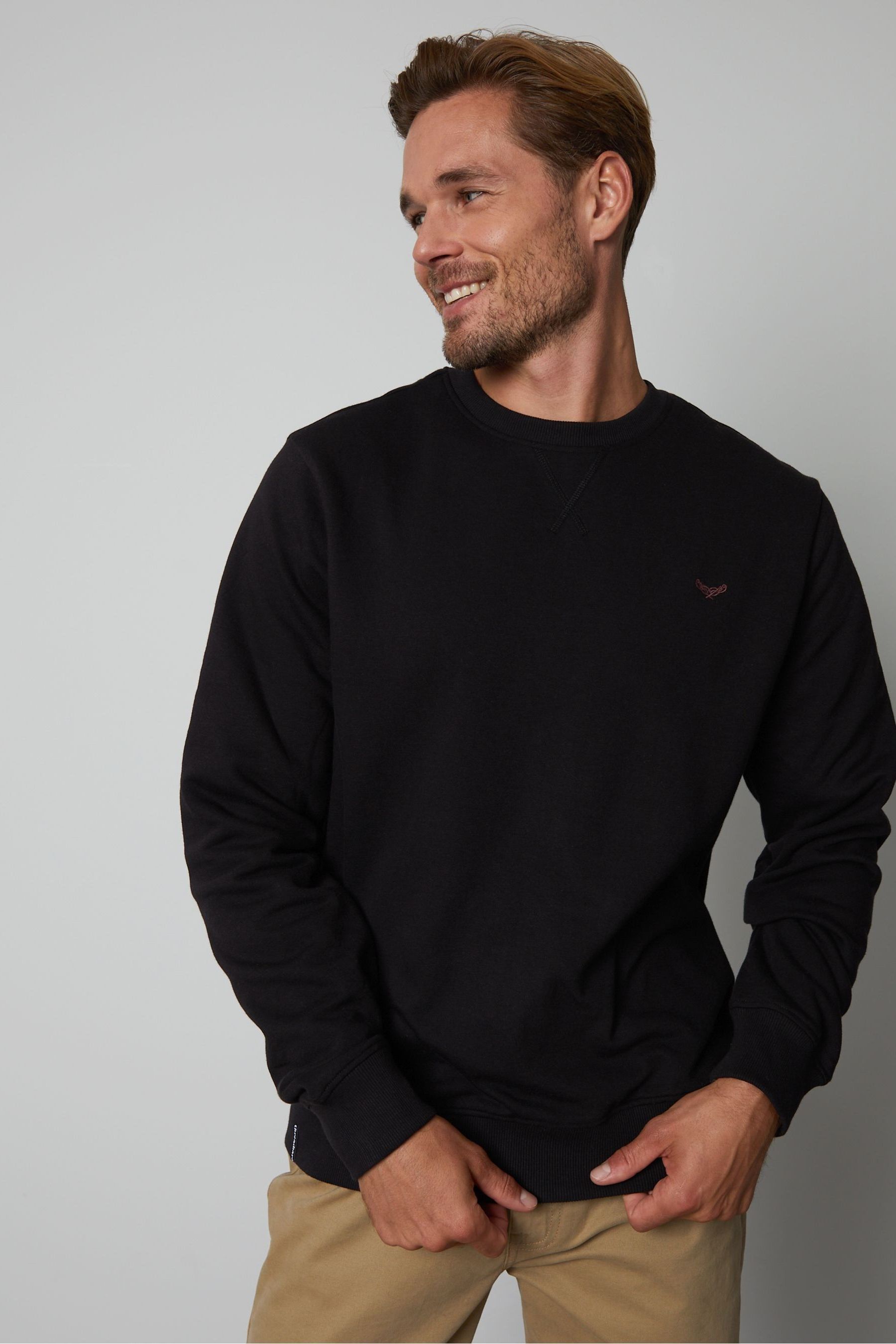 Buy Threadbare Black Crew Neck Sweatshirt from Next Mexico