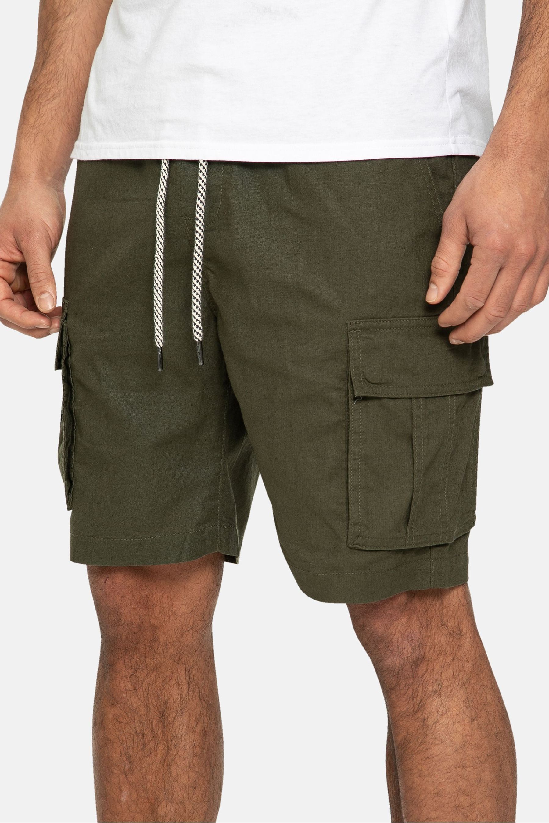 Buy Threadbare Khaki Swansea Pull On Linen Blend Cargo Shorts from Next France