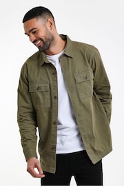 Threadbare Khaki Lightweight Shacket - Image 1 of 4