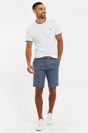Threadbare Blue Cotton Stretch Turn-Up Chino Shorts with Woven Belt - Image 3 of 4