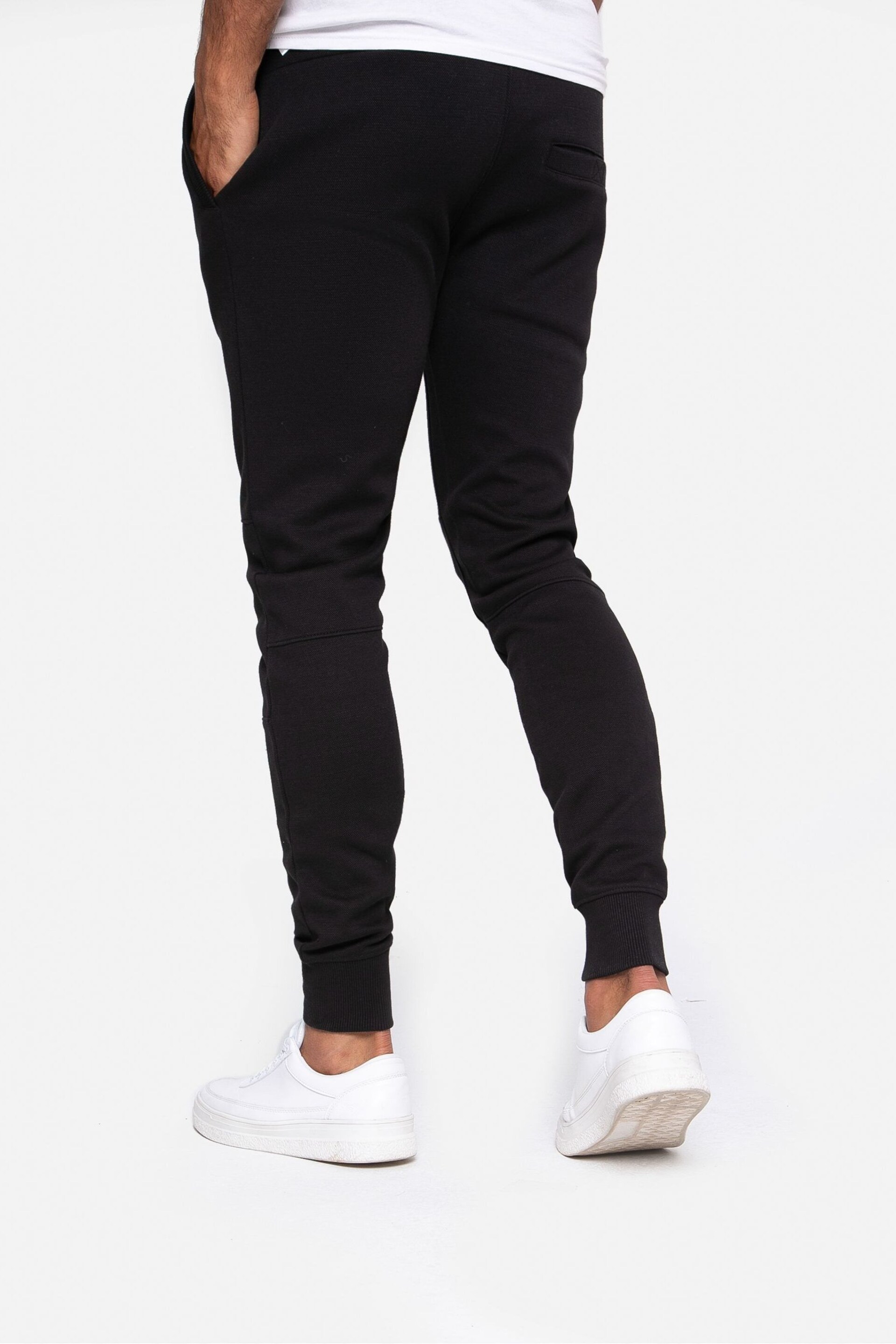 Threadbare Black Slim Fit Pique Joggers - Image 2 of 4