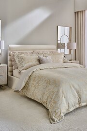 Lipsy Champagne Gold Paige Jacquard Duvet Cover and Pillowcase Set - Image 1 of 3
