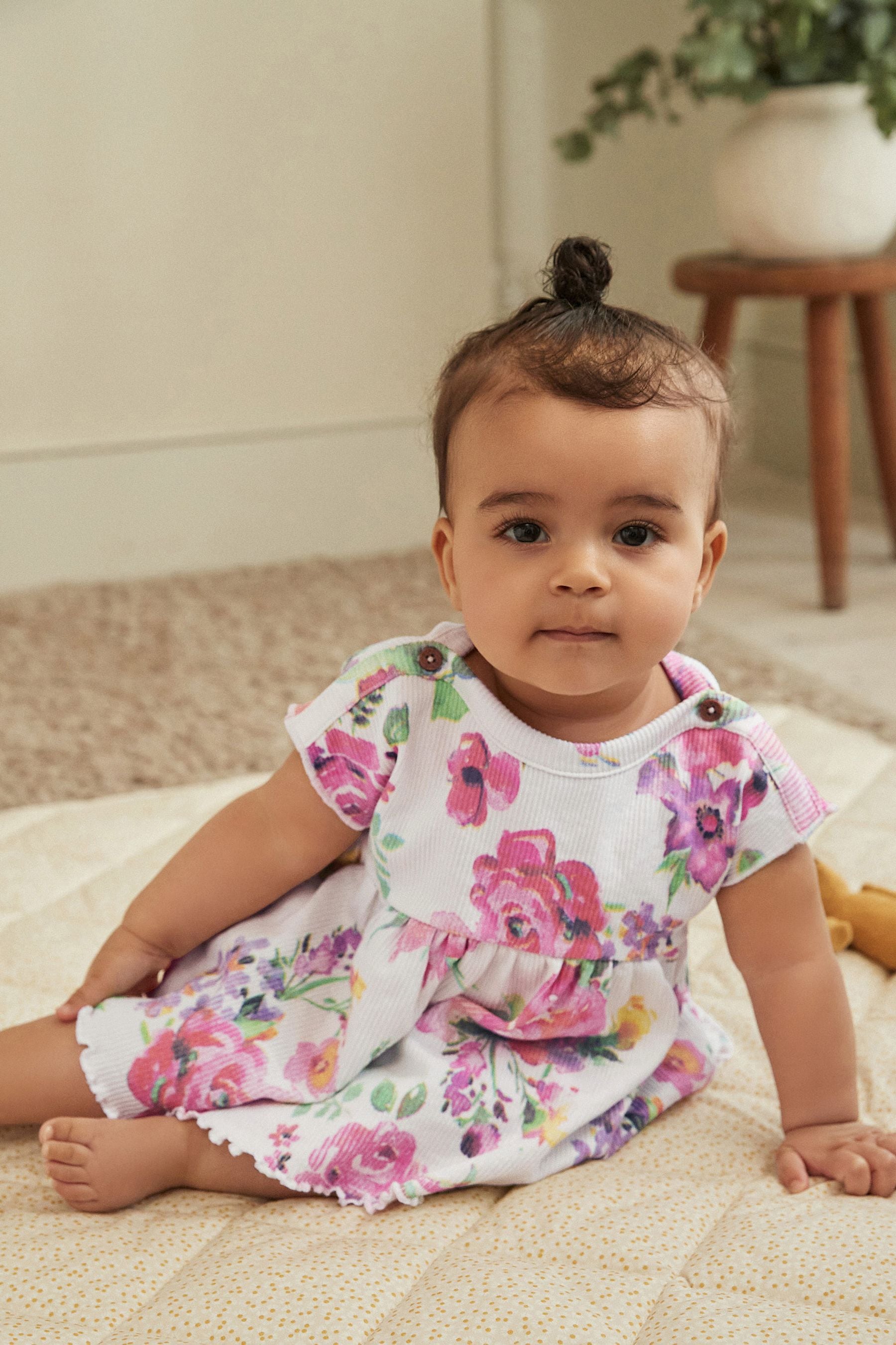 White floral baby dress on sale