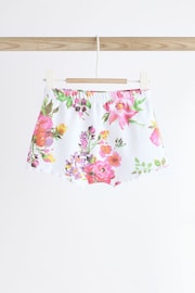 White Floral Baby Peplum Rib Top and Shorts 2 Piece Set - Image 8 of 14