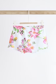 White Floral Baby Peplum Rib Top and Shorts 2 Piece Set - Image 9 of 14