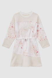 Reiss Pink Kendrix Junior Cotton Blend Drawstring Dress - Image 2 of 7