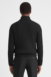 Reiss Black Southend Hybrid Quilt and Knit Zip-Through Jacket - Image 3 of 8