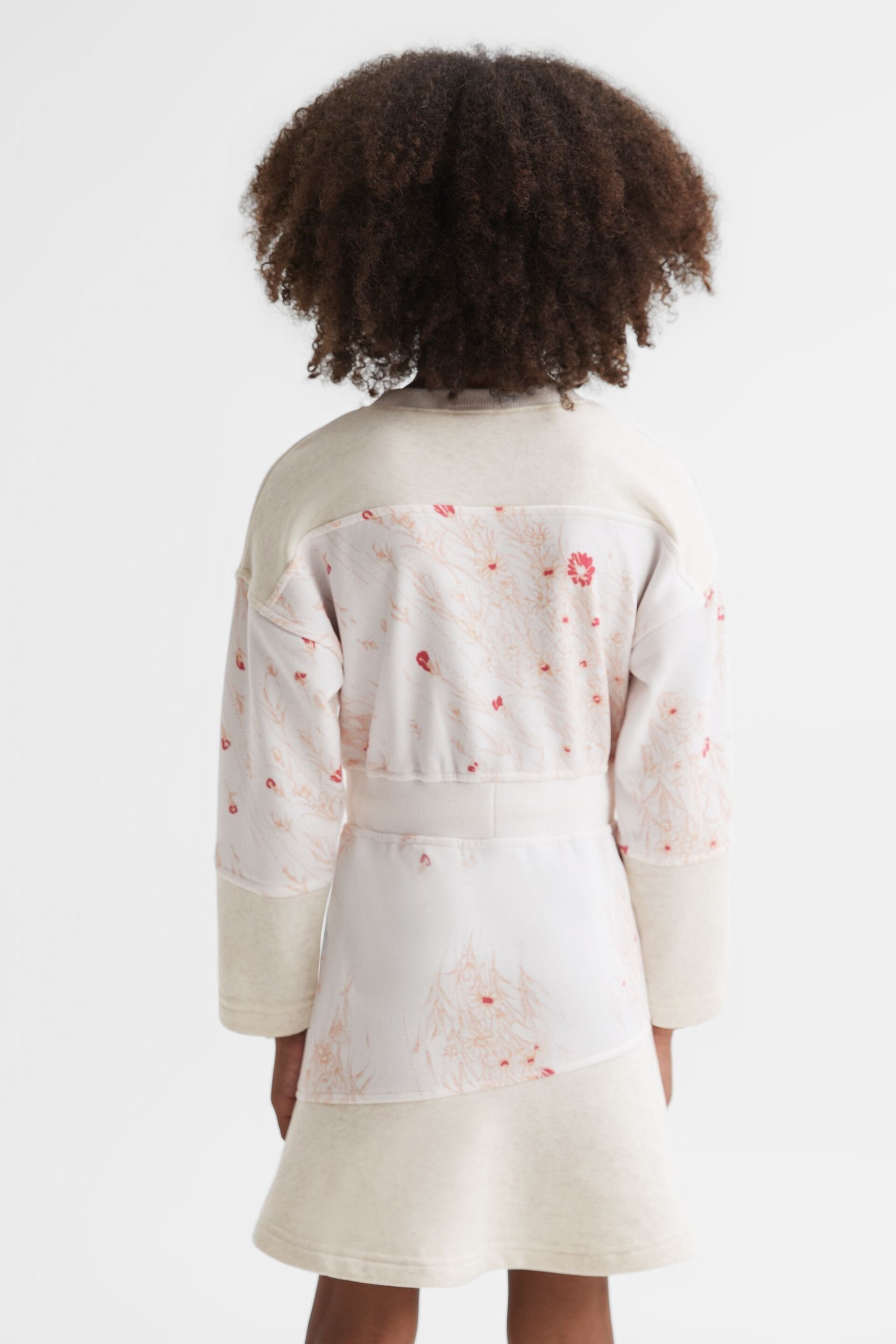 Reiss Pink Kendrix Teen Cotton Blend Drawstring Dress - Image 5 of 7